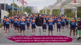 Tennis News : Tsitsipas shares his ballkid experience with ballkid squad of Australian Open