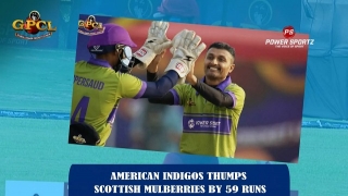 Match 7 – GPCL: American Indigos put on a fighting total on a slow track against Scottish Mulberries