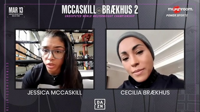 Boxing: Jessica McCaskill and Cecilia Braekus get heated ahead of title bout