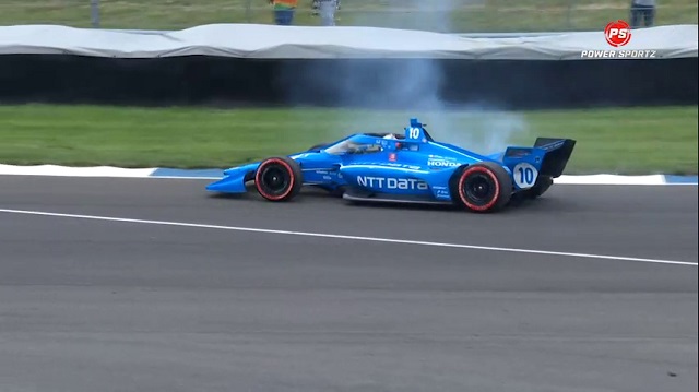 Motor sport : Power beat Grosjean and Herta to claim 40th career win at Indianapolis Grand Prix