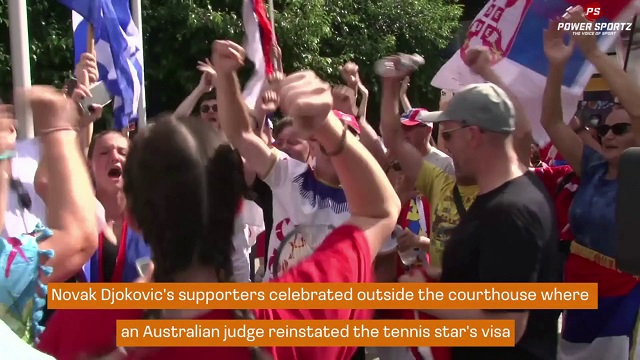 Tennis News : Djokovic wins visa appeal in Melbourne as fans celebrate in front of court