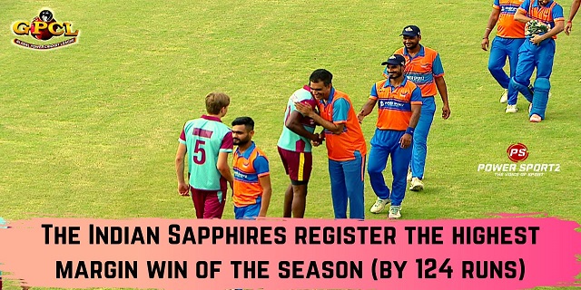 Match 9 – GPCL: Indian Sapphires register the highest margin win against the Scottish Mulberries.