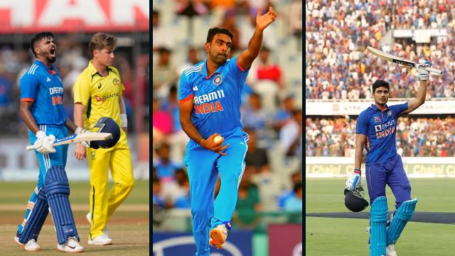 From Bat to Ball: Gill and Shreyas Dominate, while Ashwin Decimates Australia in ODI Showdown